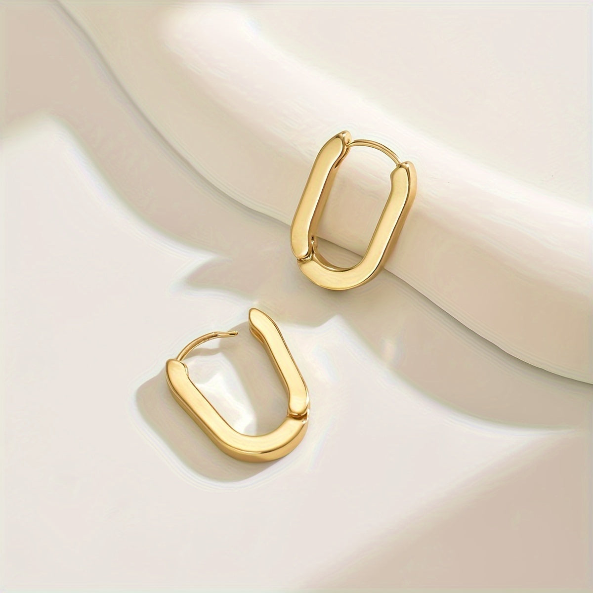 Women's Gold-Plated Geometric Hoop Earrings