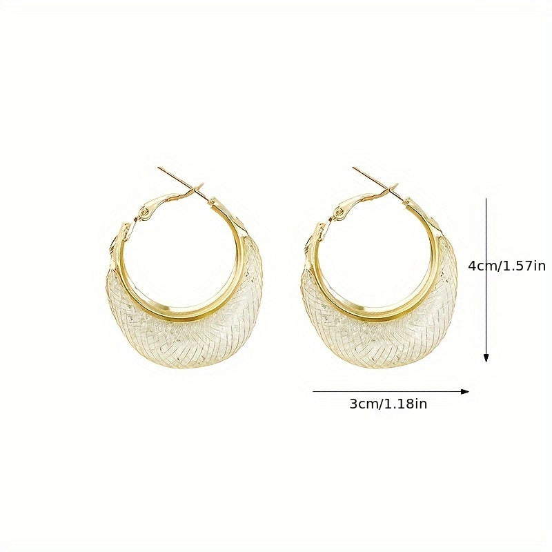 Women's Gold-Tone Rhinestone Hoop Earrings