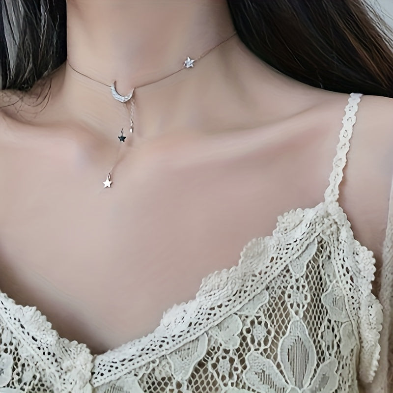 Women's Silver-Plated Star Tassel Pendant Necklace