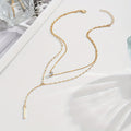 Women's Gold-Plated Rhinestone Multi-Layer Pendant Necklace