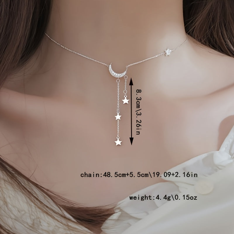 Women's Silver-Plated Star Tassel Pendant Necklace