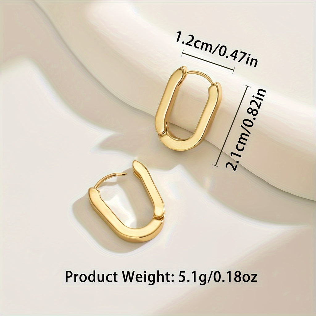 Women's Gold-Plated Geometric Hoop Earrings