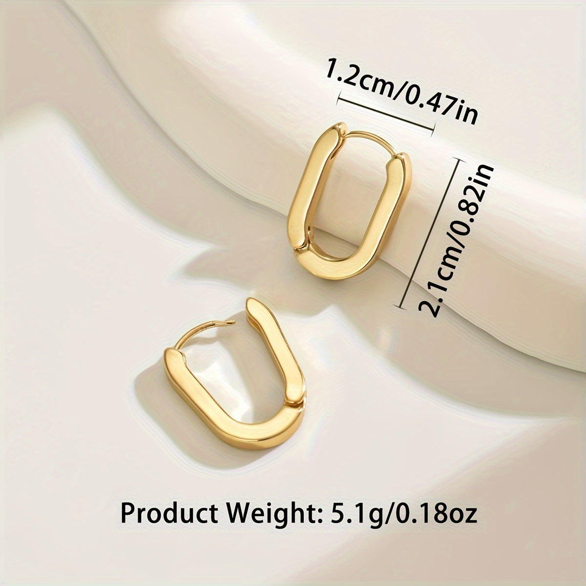 Women's Gold-Plated Geometric Hoop Earrings