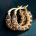 Gold-Plated Hoop Earrings with Synthetic Cubic Zirconia for Women
