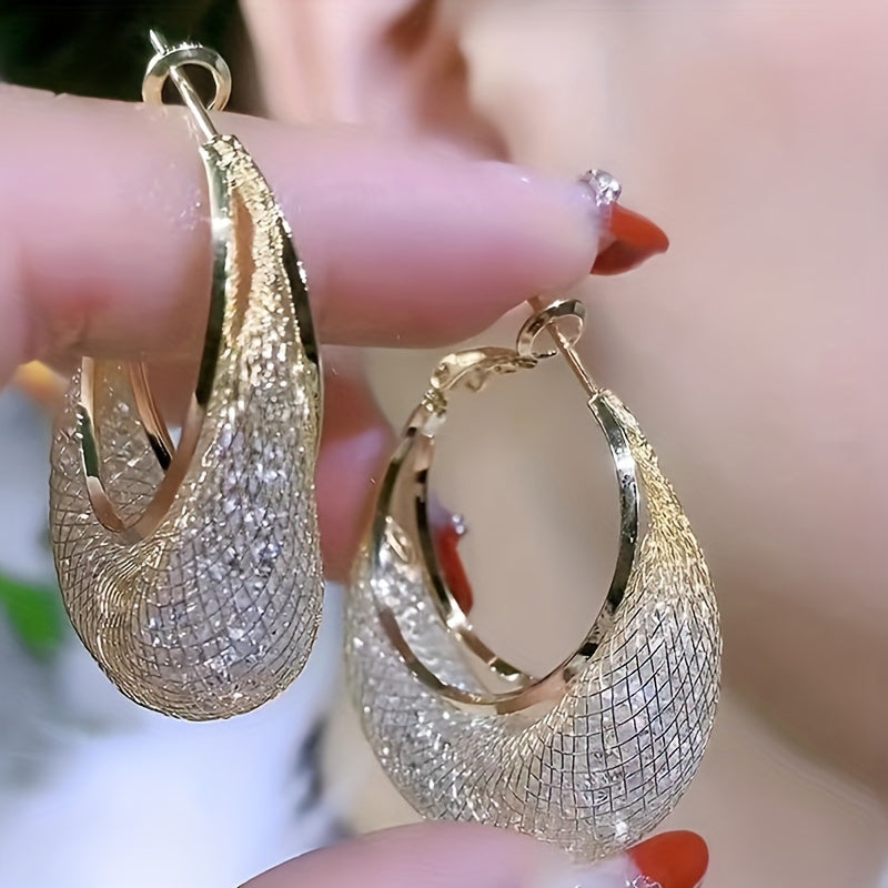 Women's Gold-Tone Rhinestone Hoop Earrings