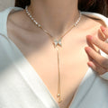 Women's Adjustable Butterfly Tassel Pendant Necklace