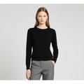 Women's Cotton Crew Neck Sweater in Solid Color