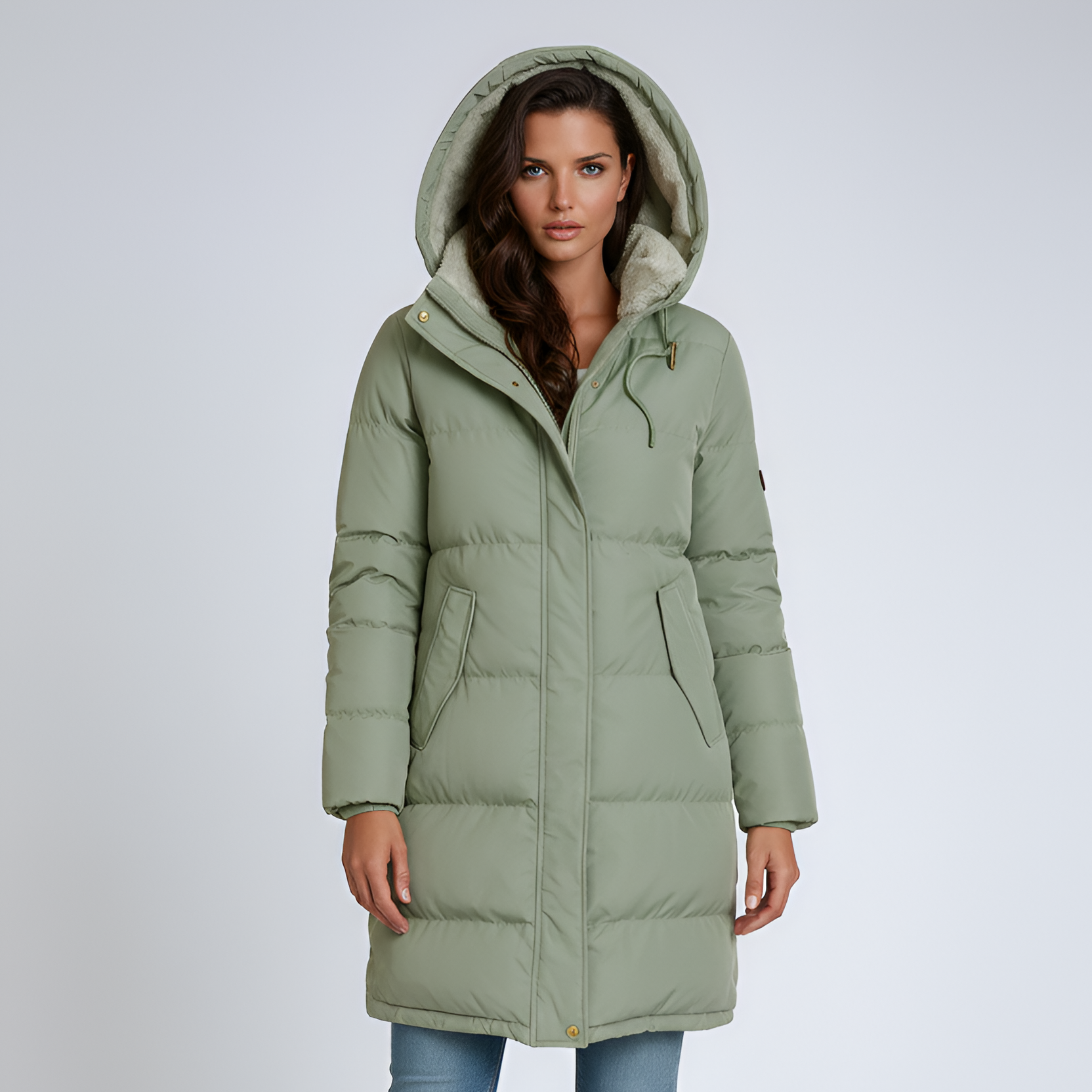 Women's Long Hooded Quilted Puffer Coat