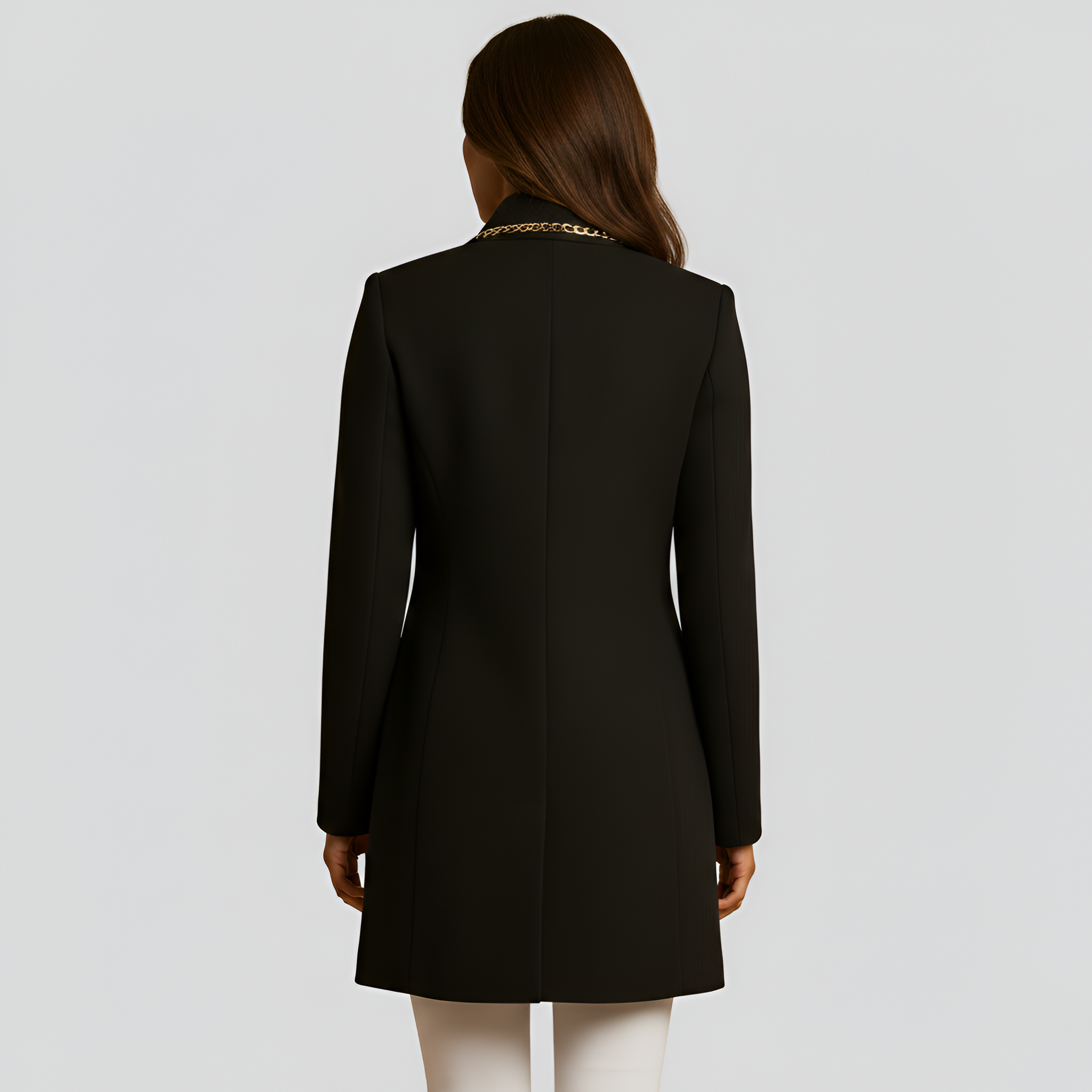 Women's Tailored Single-Breasted Mid-Length Coat