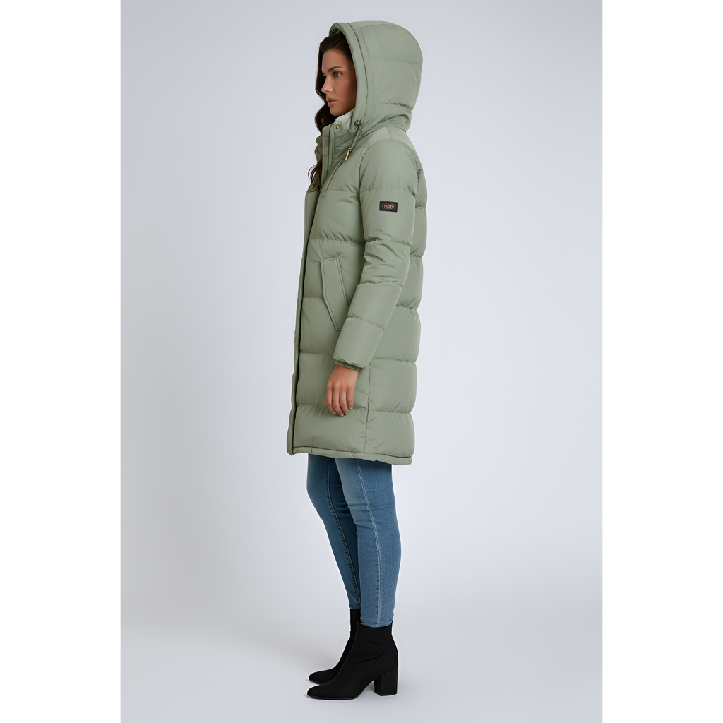 Women's Long Hooded Quilted Puffer Coat
