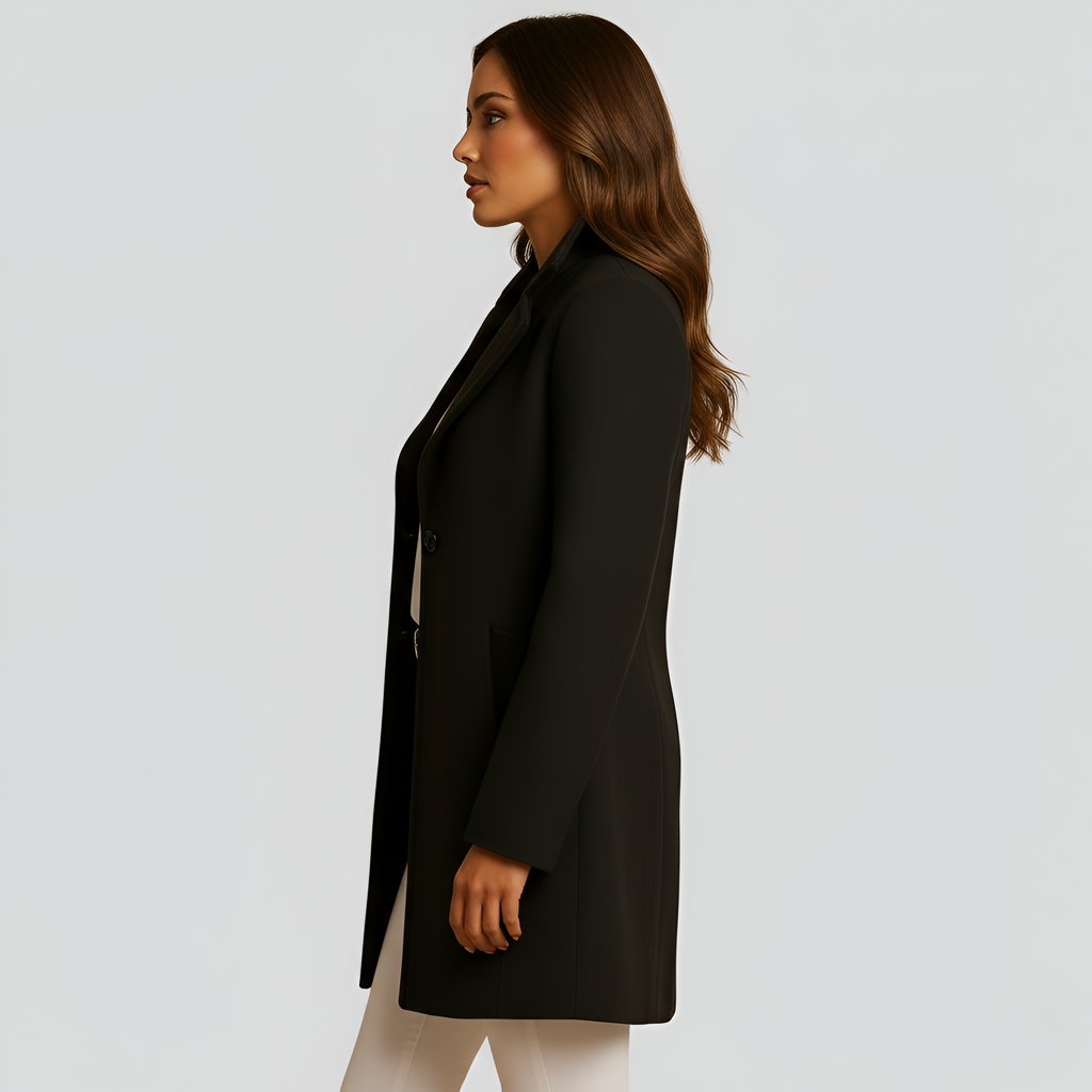 Women's Tailored Single-Breasted Mid-Length Coat