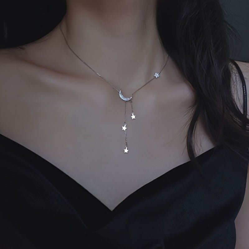 Women's Silver-Plated Star Tassel Pendant Necklace