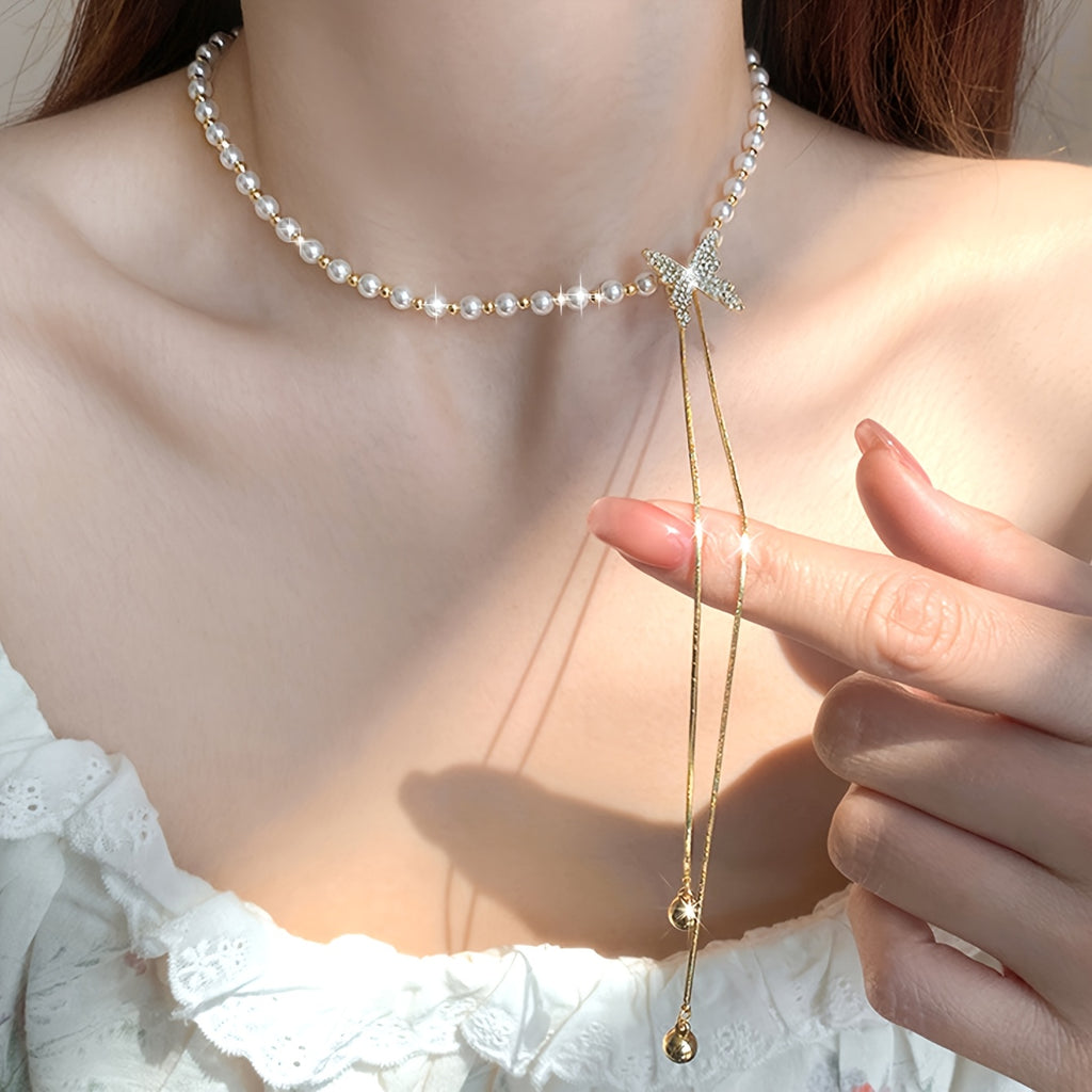 Women's Adjustable Butterfly Tassel Pendant Necklace