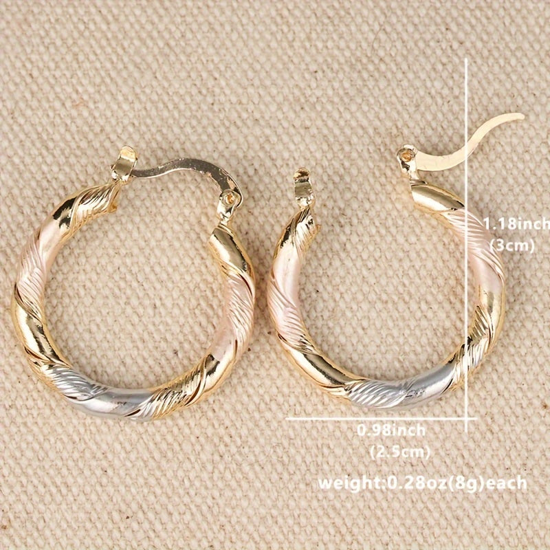 Women's Gold-Plated Twisted Hoop Earrings