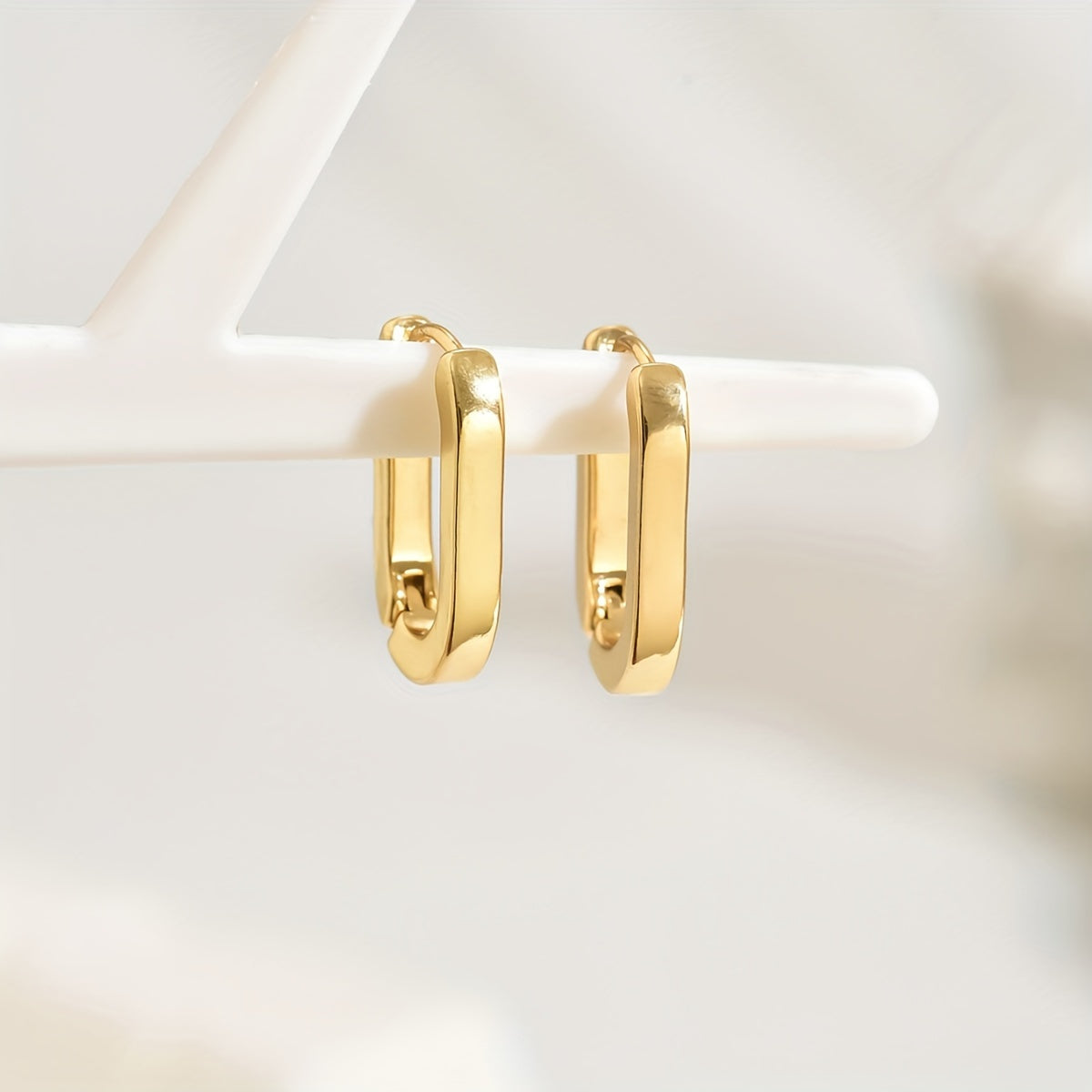Women's Gold-Plated Geometric Hoop Earrings